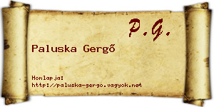 Paluska Gergő névjegykártya